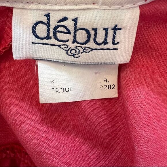 Vintage Girls Red Velvet + White Lace Embroidered Dress - Picture 6 of 6